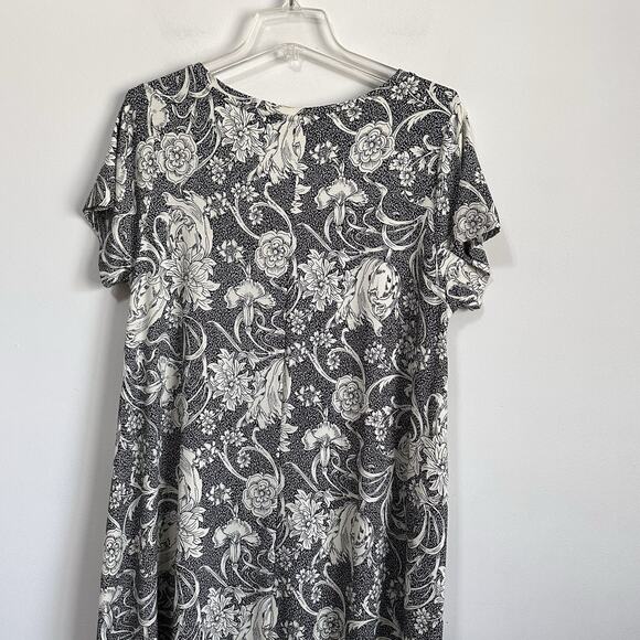 Joie Knit Dress 1X Plus Stretch Shift Short Sleeve Scoop Neck Casual Lounge Gray - Picture 7 of 9